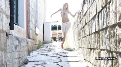 Nude young blonde model