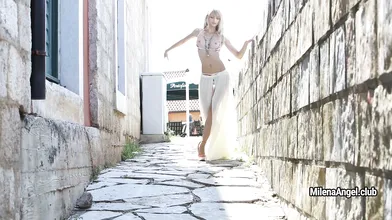 Nude young blonde model
