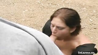 Vintage outdoor blowjob and facial
