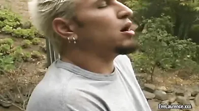 Vintage outdoor blowjob and facial