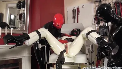 Latex fetish fucking machine