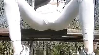 Girl squirt in public