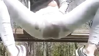 Girl squirt in public