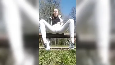 Girl squirt in public