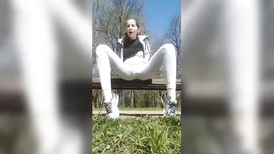 Girl squirt in public