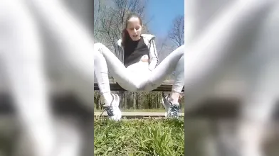 Girl squirt in public