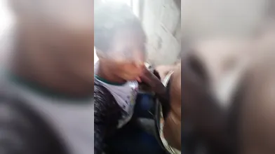 Sucking on a 11inches chocolate dick