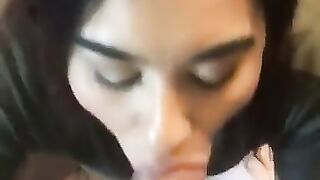 Swallowing fat cock cum