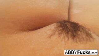 Abigail Mac takes a quick shower and shaves her pussy