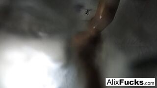 Alix Lynx takes a quick post-sex shower