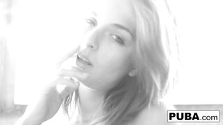 Busty Ashlee Graham smokes while showing off her natural tits