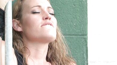 Slutty lesbians having fun in the public garage