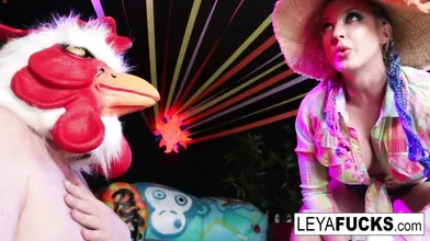 Leya Falcon feeds her BBC Anal creampie to her chicken cuck sissy bitch!