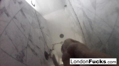 London Keyes takes a hidden camera shower