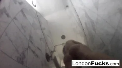 London Keyes takes a hidden camera shower
