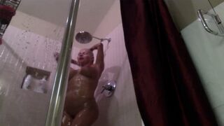 Nikita takes a hot shower
