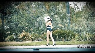 Young blonde pool sex