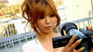 Cute Japanese girl wears a vibrator in her shorts