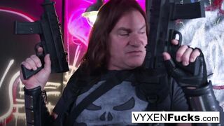 Vyxen & Gabby play dress-up in this hot orgy