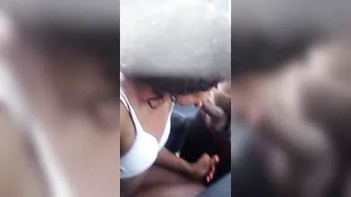 Sucking on Lamar 10 inches Dick in the back of his car
