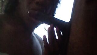 Sucking on Romain 10inches Dick after his football game