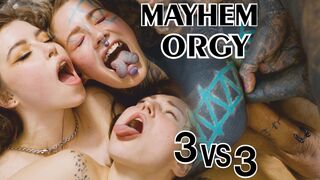 Anuskatzz get double penetrated and finished of with some nice facial over all 3 girls