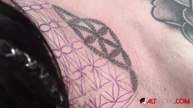 Janey Doe gets new ink and a face full of cum