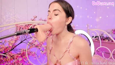 Sexy Small Tit Teen Babe Sucking Dildo Sensual Blowjob