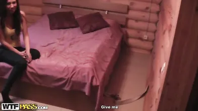 Cool party sex scene with hot brunette