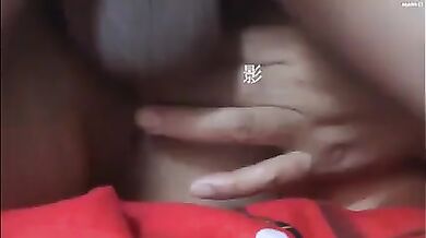 Chinese granny is having fun with grandpa