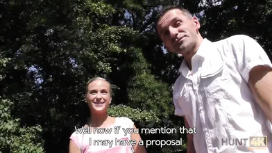 Beautiful girl experiences nice sex for cash with stranger