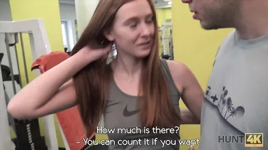 Naughty guy picks up young hottie and fucks her right in gym