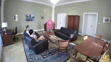 Pretty brunette fucked by stranger to earn cash for ring