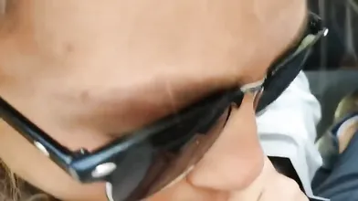 Slut Swallowing Cumr on a Tour Bus