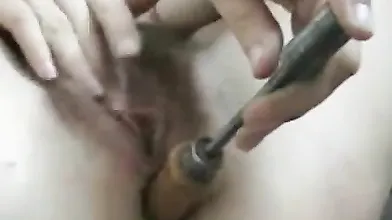 Milf With Big Tits Plays With Tools In Her Holes