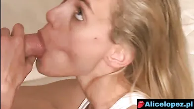 Blonde Alice Amateur Housewife LOVES cum on her face v1