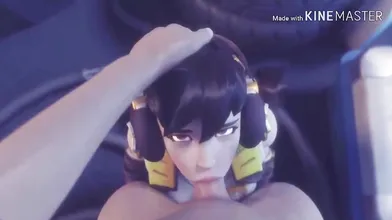 D.Va Korean Girl Wear School Uniform Short Hanbok Ponytail Hair Nerdy Glasses Masturbation Blowjob Foot Job Cowgirl Anal Interracial Fucked By Horny White Western Guy Fandom Overwatch