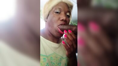 Sucking on a chocolate stick