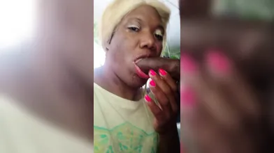 Sucking on a chocolate stick