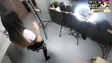 Behind the Scenes Orgy: Three Hot Girls and Two Milf Babes in a Sexy Interrac...