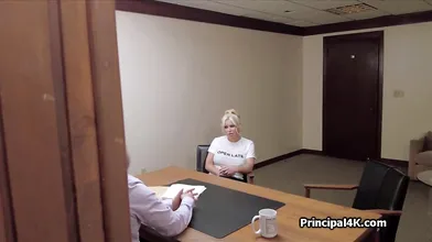 Office desk hammering of curvy cougar caught on cameras