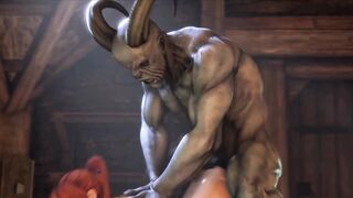 Rough Monster Sex Where Darck Lord Fucks Horny Redhead Bitch In Anal And Cum - 3d Animation Porn