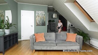 Petite spinner bends over for plumbers BBC