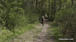 MILF Mia Wallace picked up in woods and fucked by big dick Michael Cheritto