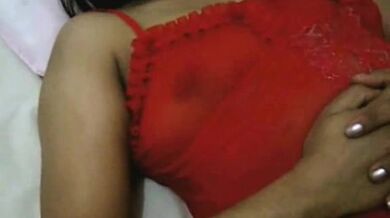 Indian Aunty In Red Nighty Naked Ready For Hot Sex