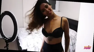 Indian Babe In Black Lingerie Teasing Lover For Fucking