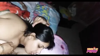 sexy indian wife passionate kissing with husband