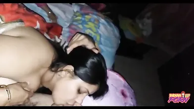 sexy indian wife passionate kissing with husband
