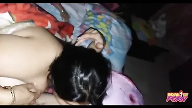 sexy indian wife passionate kissing with husband