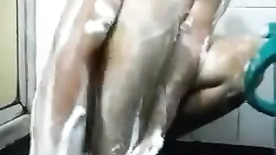 indian gujju bhabhi bathing under shower and showing her